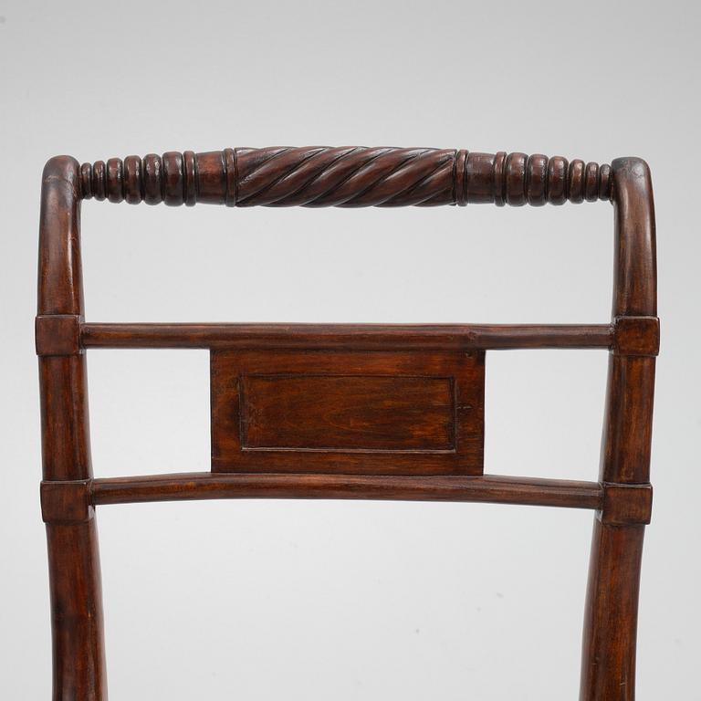 Five Empire Chairs, probably Lindome, Sweden, first half of the 19th Century.