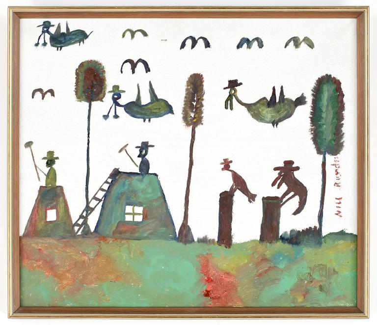 NILS "BJÖRNJÄGARN" RUNDGREN, olja på duk, sign.