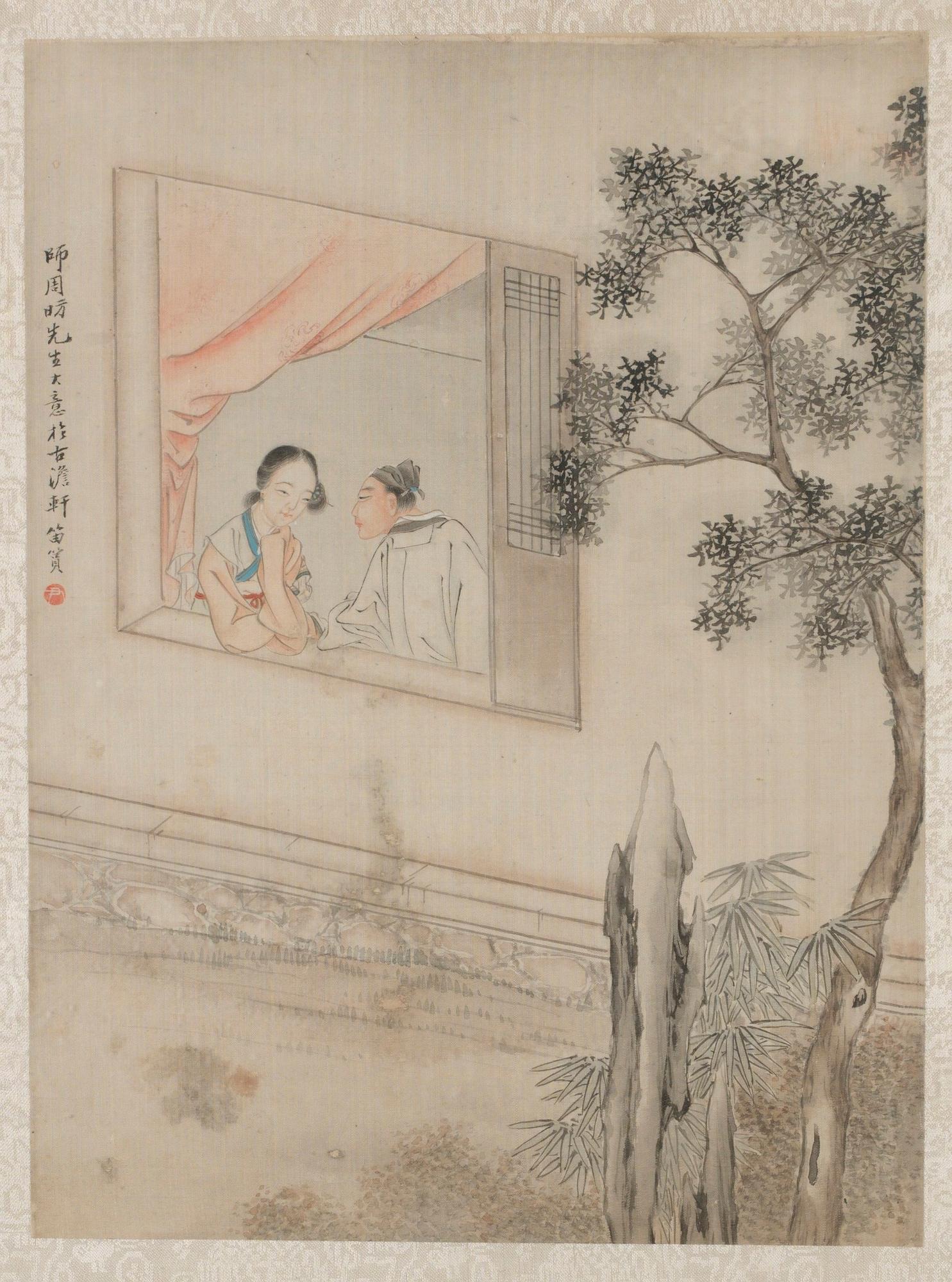 4 målningar på siden, Kina 1800/1900-tal.