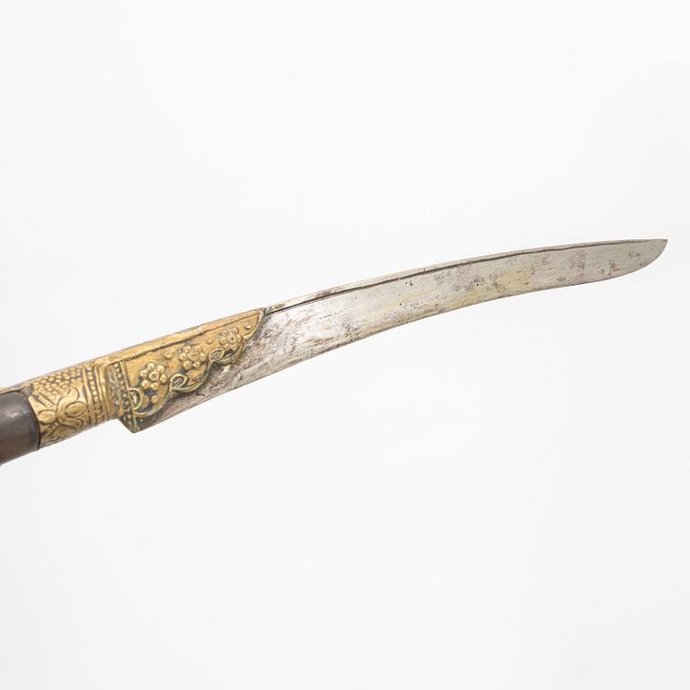 A Yataghan, 19th century, with scabbard.