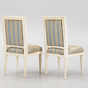 A pair of Gustavian chairs, late 18th Century.