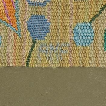 Ann-Mari Forsberg, vävnad, "Bilöpare", gobelängvariant, ca 27,5 x 30 cm, signerad AMF, inramad (med ram ca 44 x 43,5 cm).