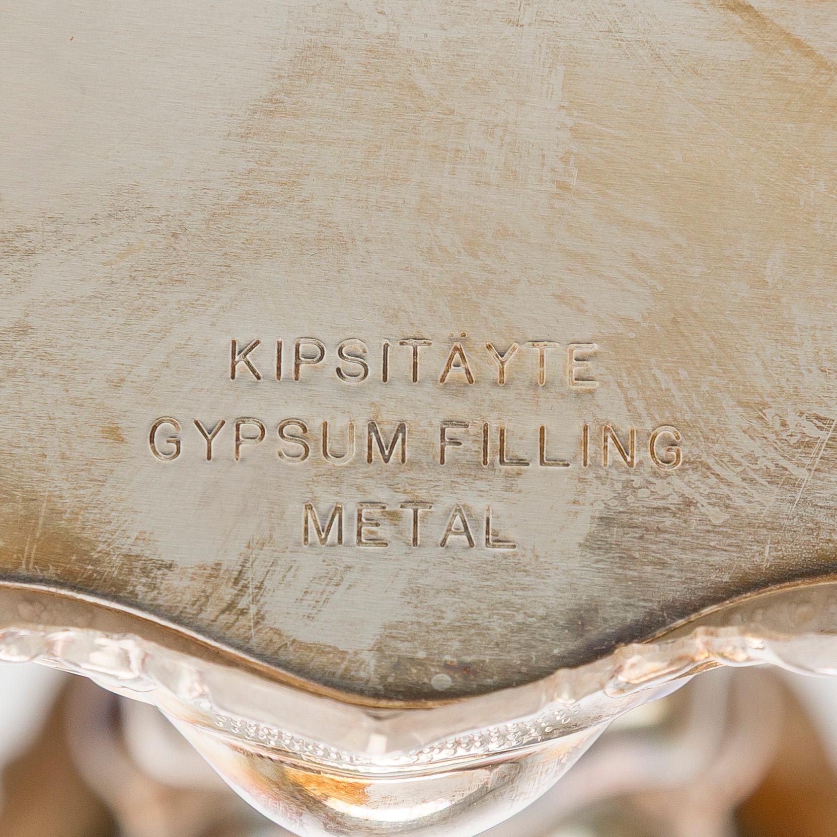 Kynttilänjalkoja, 3 kpl, hopea, Kultakeskus Hämeenlinna 1980 ja 1985.