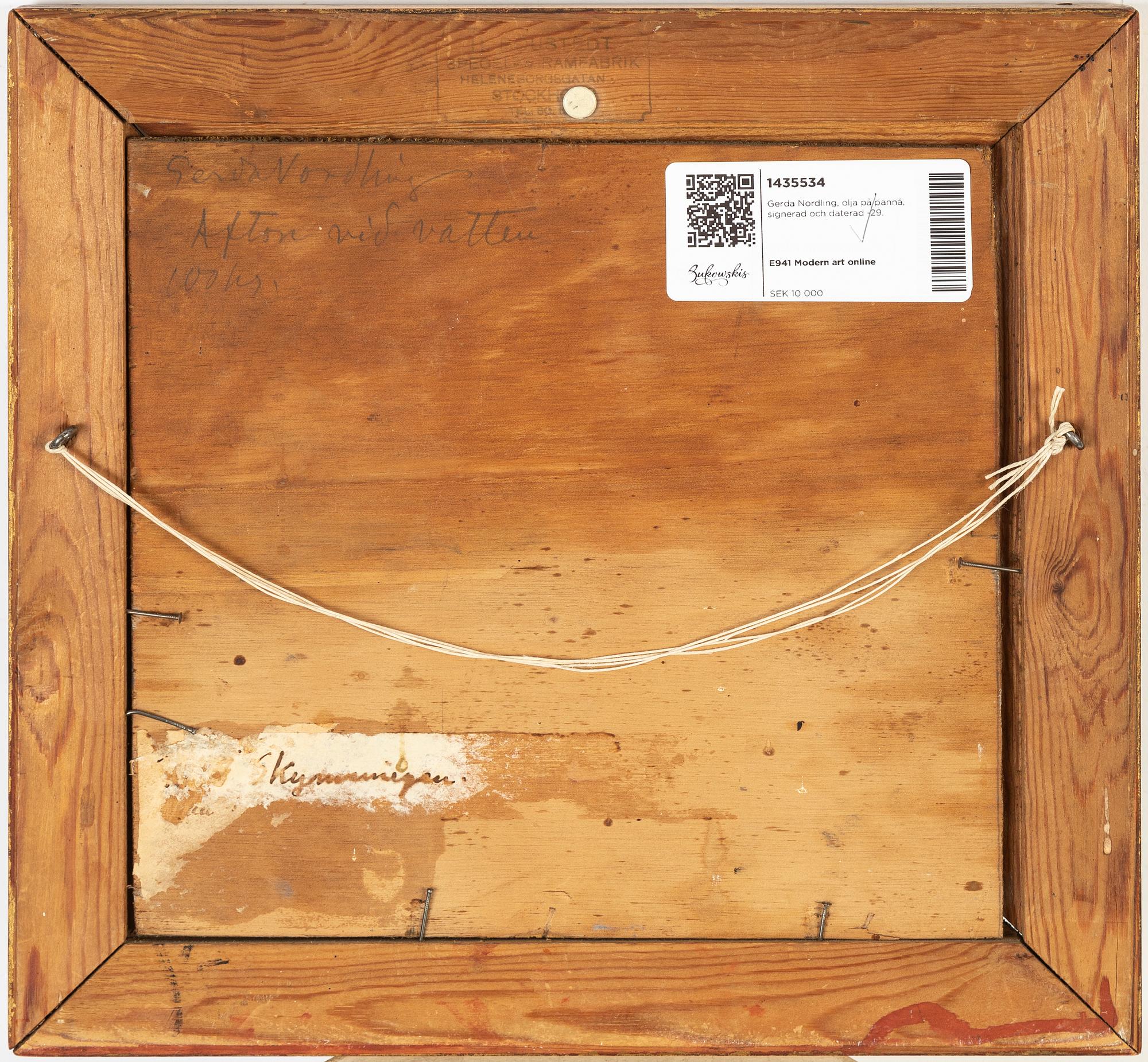 Gerda Nordling, oil on panel, signed and dated -29.