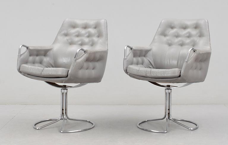 FÅTÖLJER, ett par, "Milton", Bruno Mathsson, DUX, 1900-talets slut.