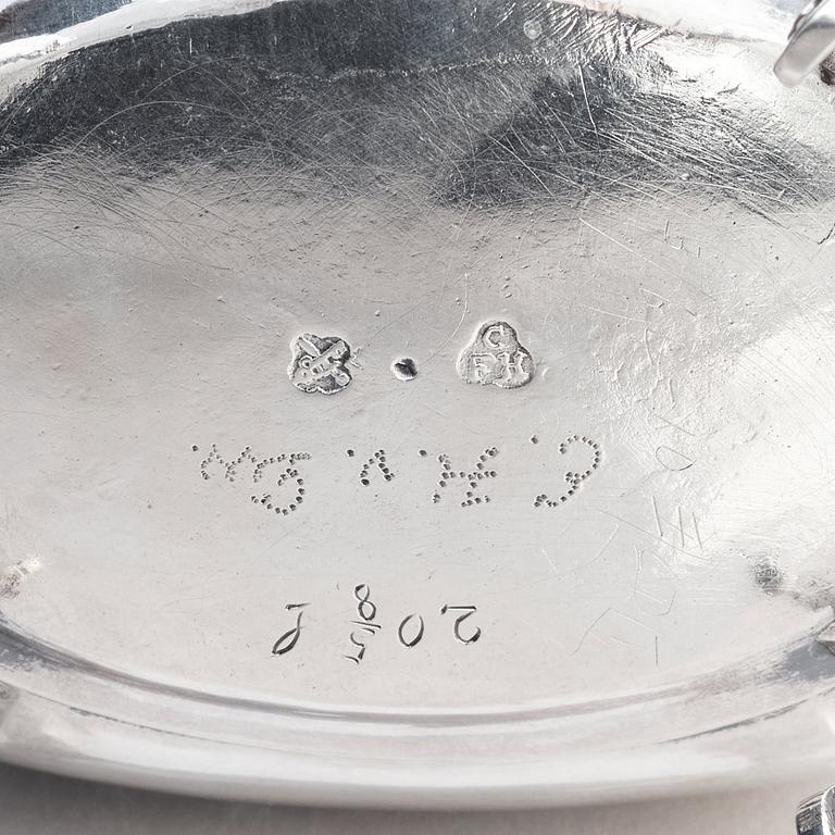 An Estonian 18th century silver sugar-casket, mark of Christian Friedrich Hannemann, Dorpat (1749-1772).