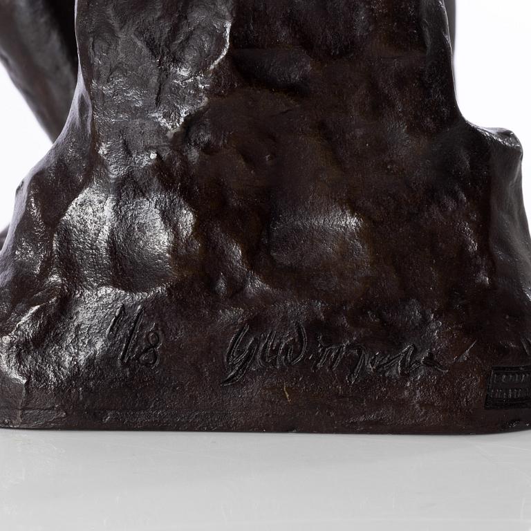 Gudmar Olovson, sculpture. Signed. Numbered. Foundry mark. Bronze, height 30 cm, length 21.5 cm.