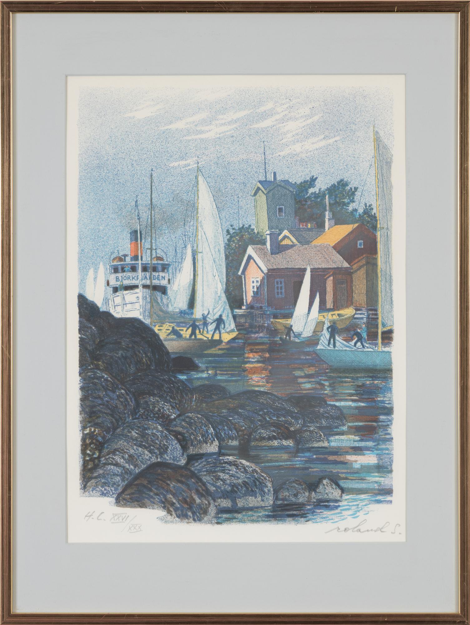 Roland Svensson, lithograph in colours, signed HC XXVI/XXX.