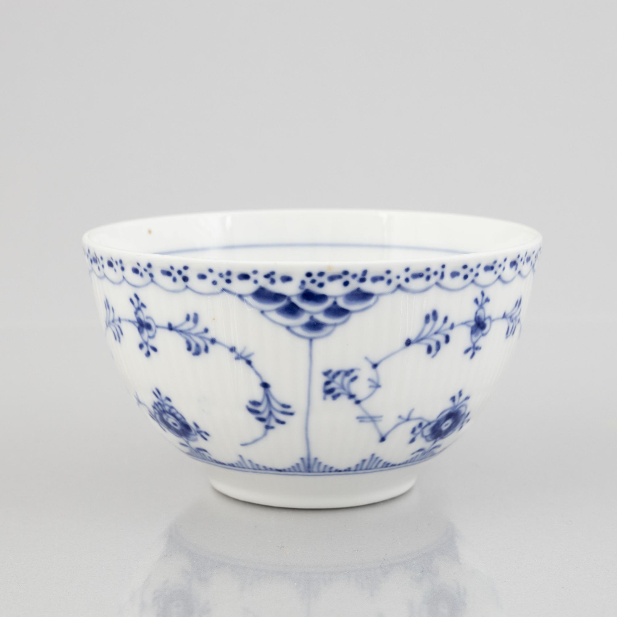 A group of three 'Blue Fluted' porcelain bowls, Royal Copenhagen, model '211', '592', '2302', 1893-1923 and 1950-60's.