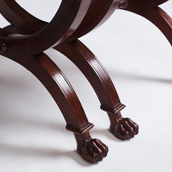 A pair of Directoire mahogany stools, circa 1800.