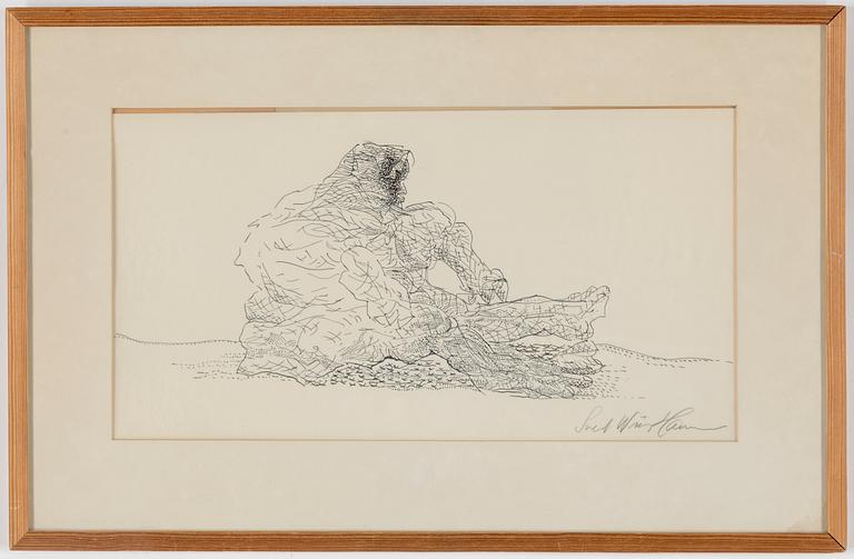 SVEND WIIG HANSEN, drawing, signed.