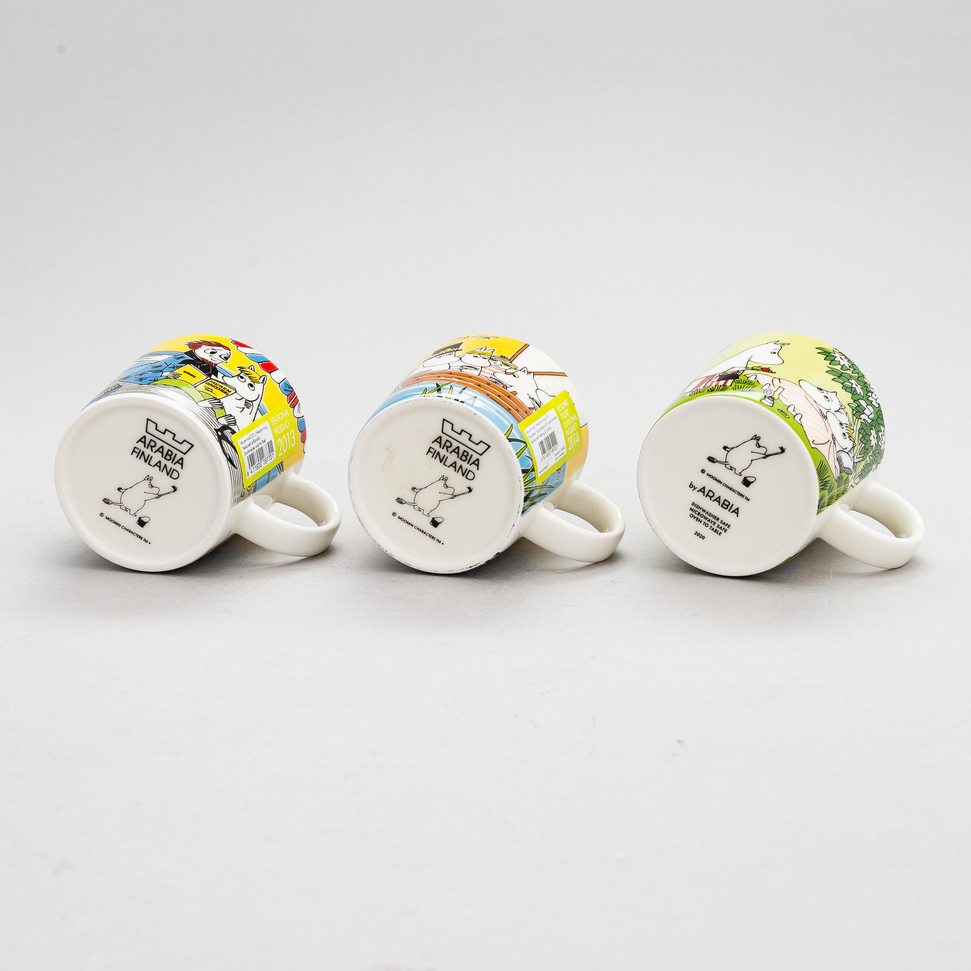 A 6-piece set of Seasonal Moomin mugs, vitro porcelain, Moomin Characters, Arabia.