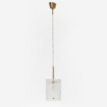 Carl Fagerlund, a pair of brass and glass wall lights and a ceiling light, Orrefors.