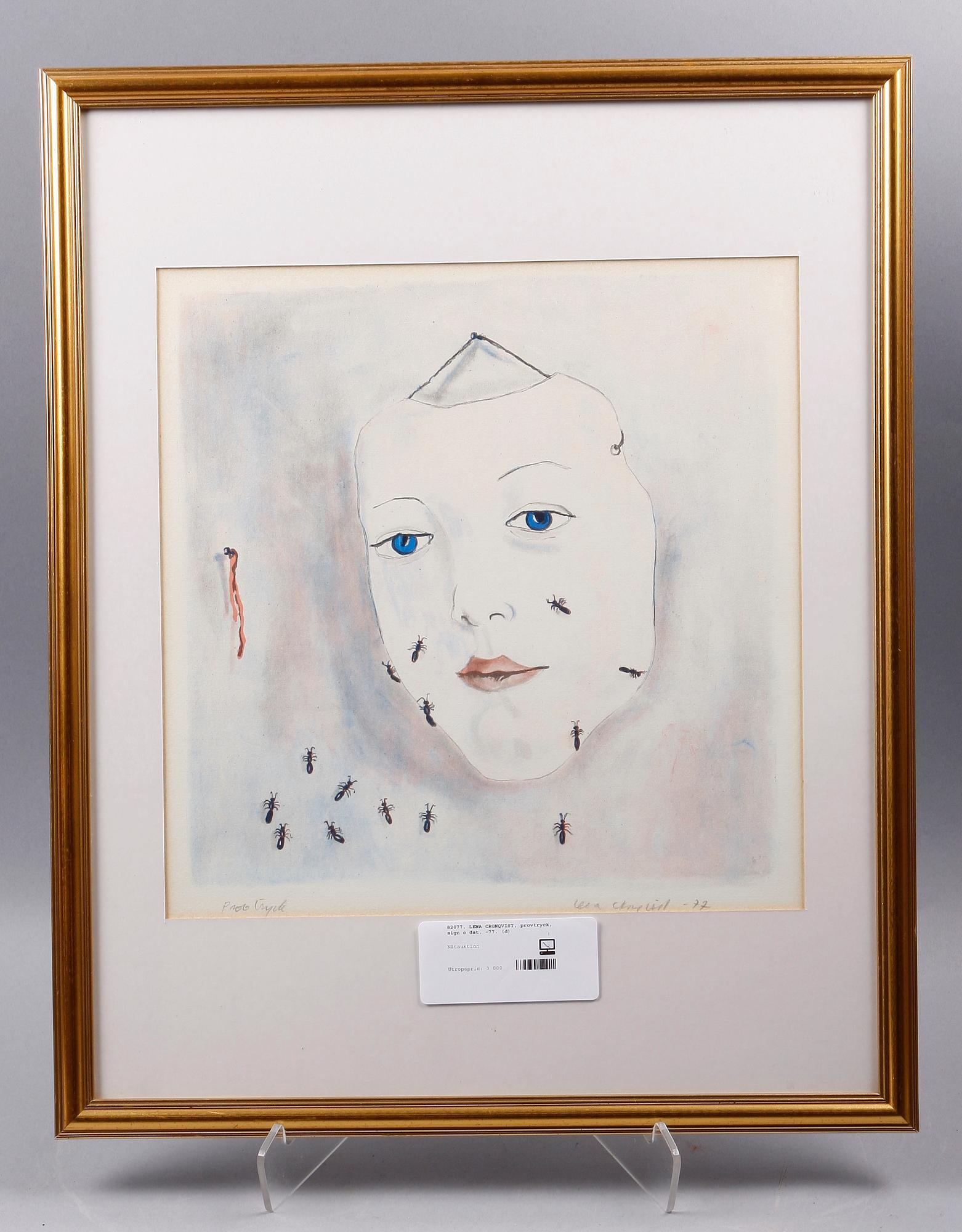 LENA CRONQVIST, provtryck, sign o dat. -77.