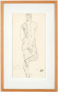 RAGNAR SANDBERG, tusch, signerad R.S, daterad -50, med dedikation,