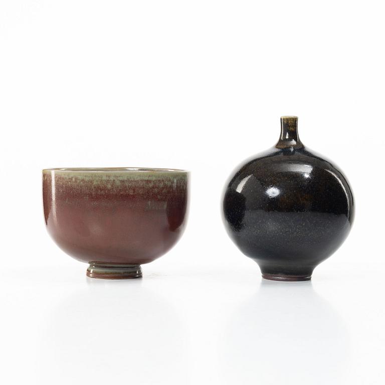 Berndt Friberg, a vase and a bowl, Gustavsberg Studio.