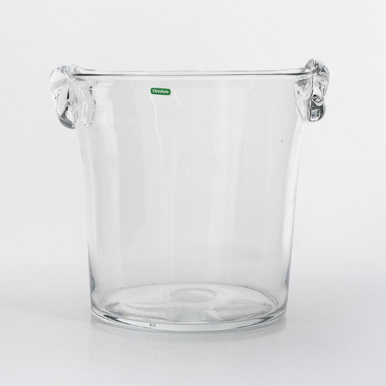 Nils Landberg, a glass wine cooler, Orrefors, Sweden, mif 20th century.