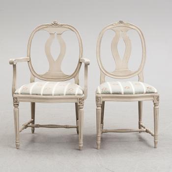 MATGRUPP, 11 delar, gustaviansk stil, K.A. Roos, Helsingborg, 1900-talets andra hälft.