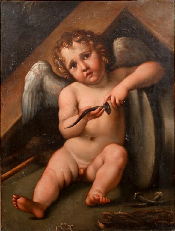 OKÄND KONSTNÄR, olja på uppfodrad duk. Italien, 16/1700-tal.