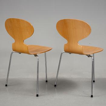 STOLAR, 6 stycken, "Myran", Arne Jacobsen, Fritz Hansen, 1900-talets fjärde kvartal.