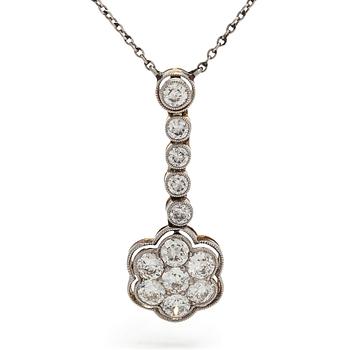 Halsband, 17K guld/platina och gammalslipade diamanter, 1900-talets första hälft.