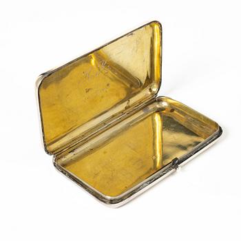 A Russian silver niello cigarette case, silver, Moscow, second half of the 19th century.