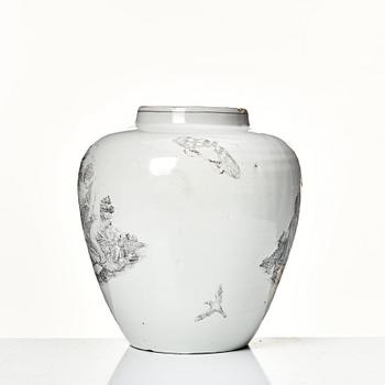 A Swedish faience jar, Marieberg, 18th Century.