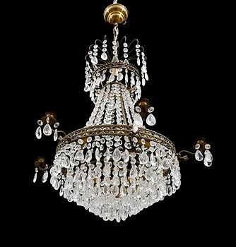 LJUSKRONA, empirestil, 1900-talets mitt. Höjd ca 65 cm.