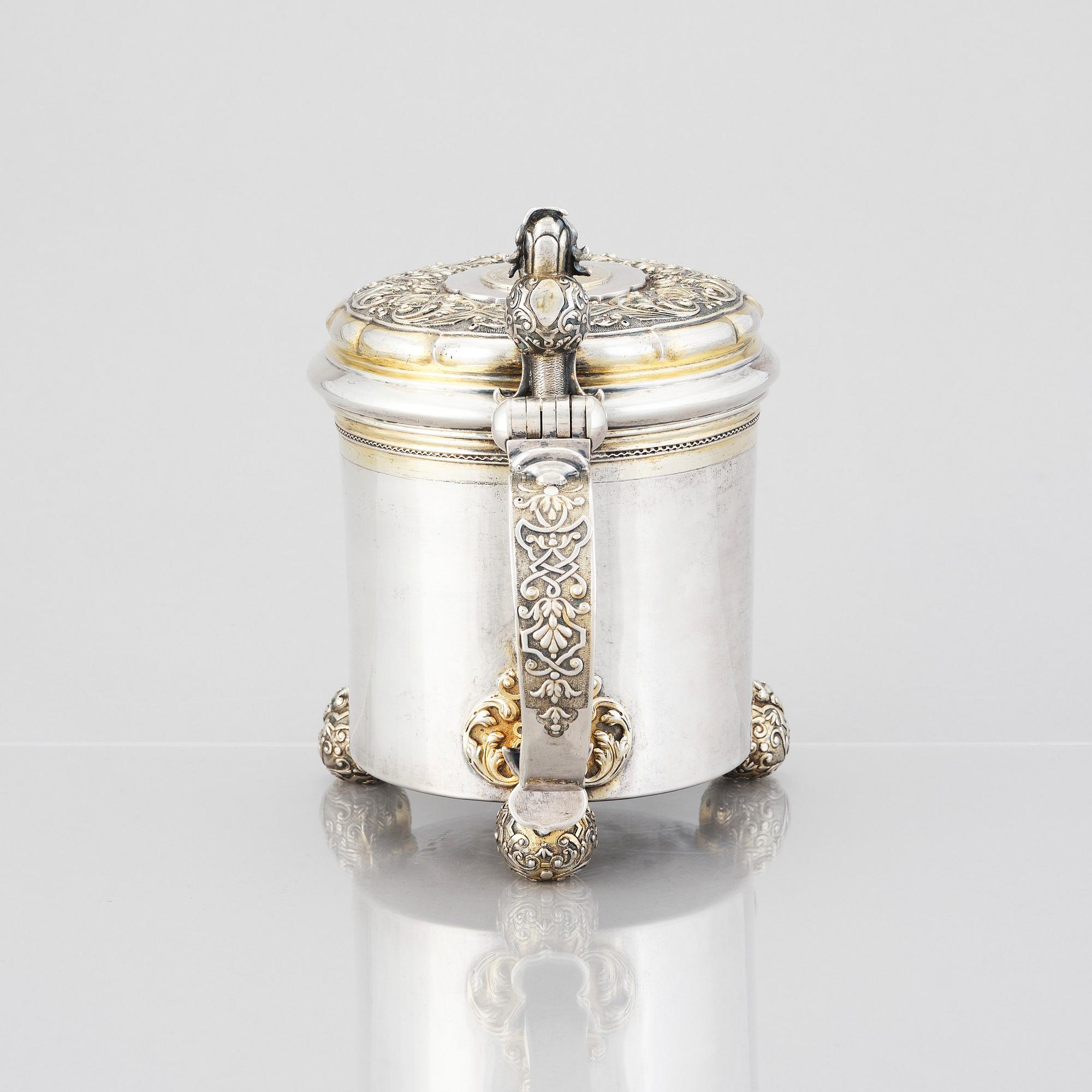 A Swedish 18th century parcel-gilt silver tankard, mark of Niclas Warneck, Karlstad 1751.