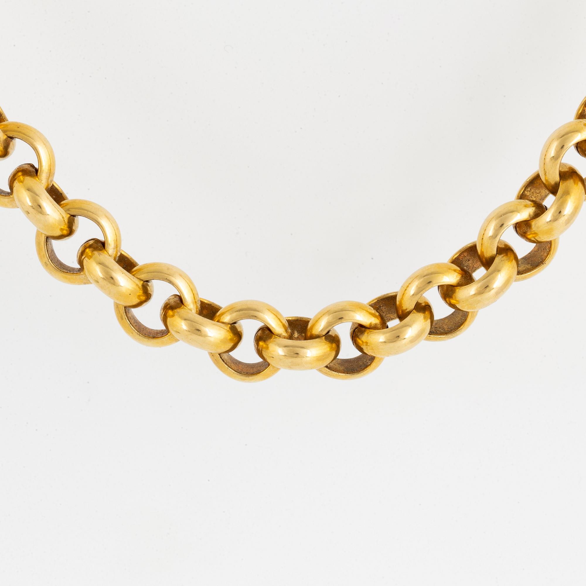 An 18K gold necklace, Uno A Erre, Italy.