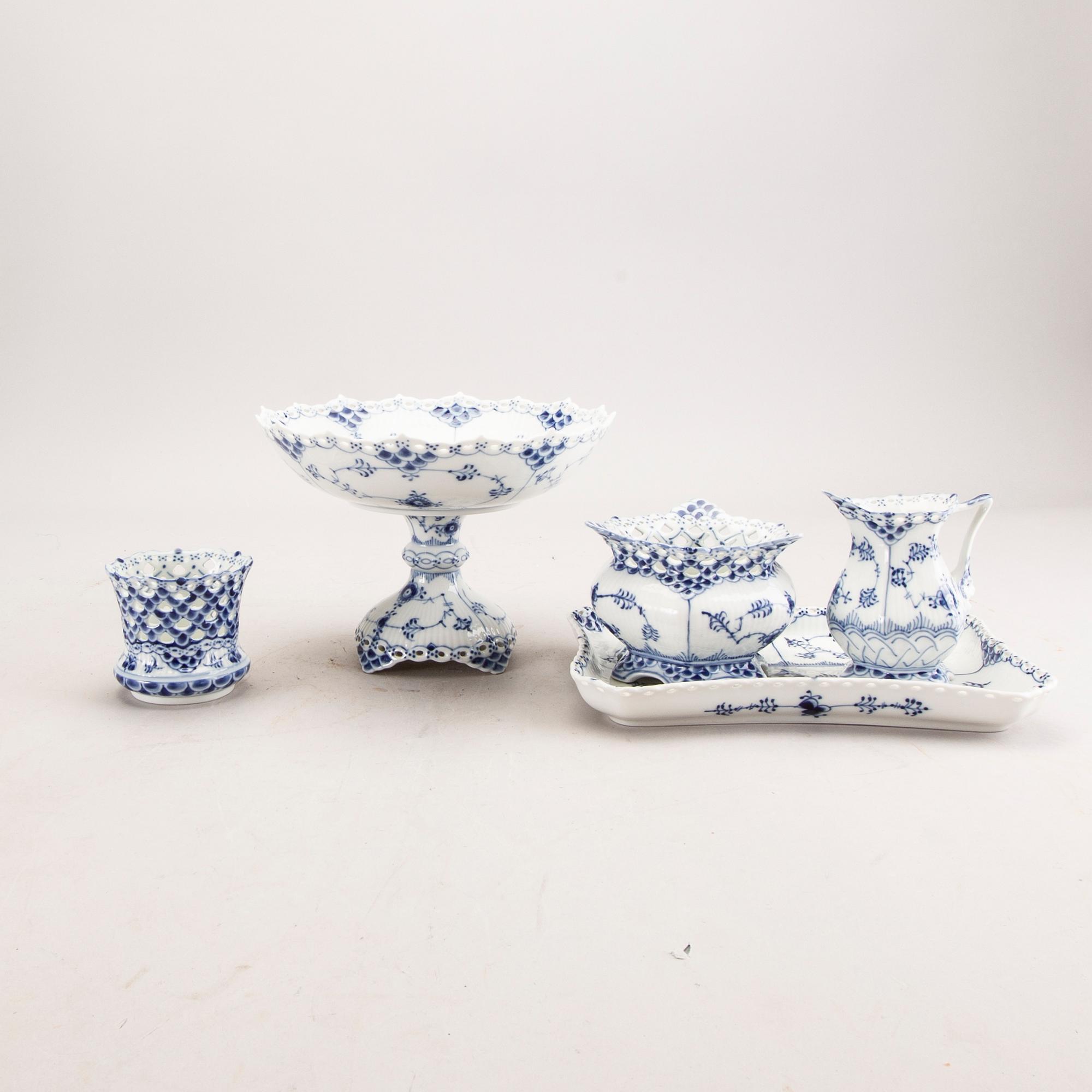 Servis 5 dlr Musselmalet Helblonde Royal Copenhagen Danmark 1970/80.