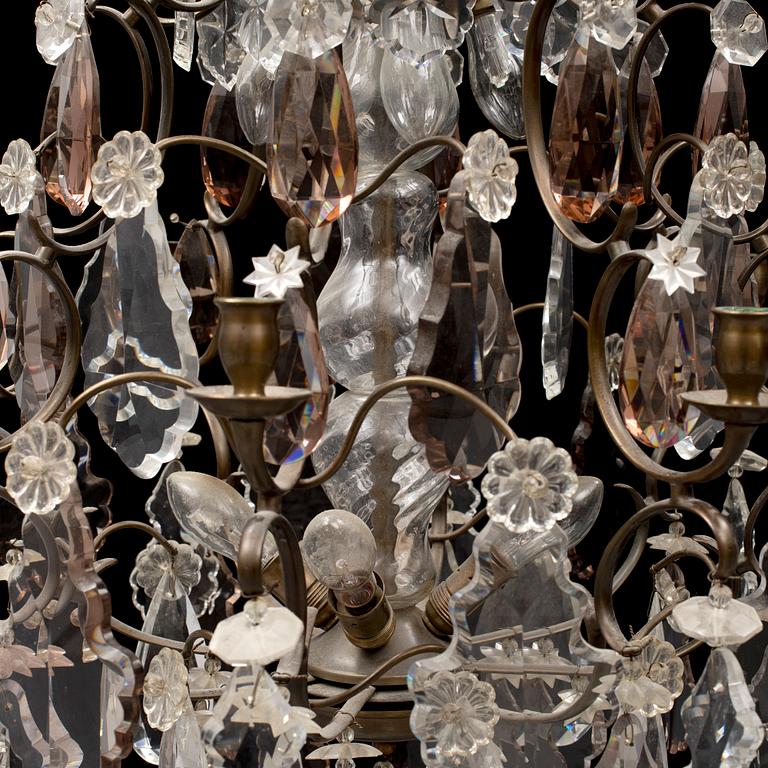 A rococo style chandelier, first half of the 20th century.