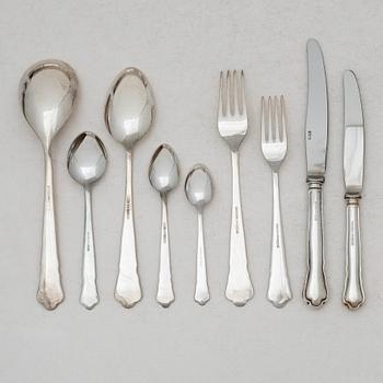 A Swedish silver cutlery set, 'Chippendale' pattern, Mema, GAB, some with year mark Eskilstuna 2010 ( 72 pieces).