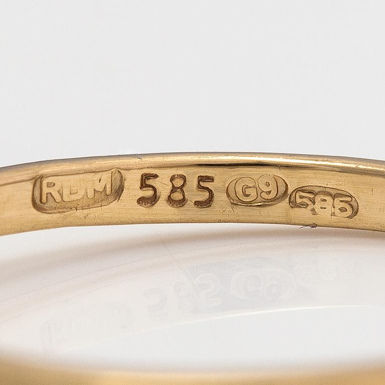 Sormus, 14K kultaa ja timantti n. 0.25 ct.