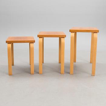 A mid 20th century 'E88' nesting table for Artek Finland.