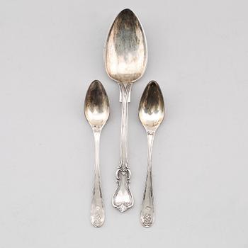 SKEDAR, 3 st, silver, 1800-/1900-tal. Vikt ca 255 g.