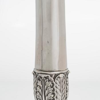 A pair of Empire silver candlesticks, Northern Europe, first half of the 19th century.