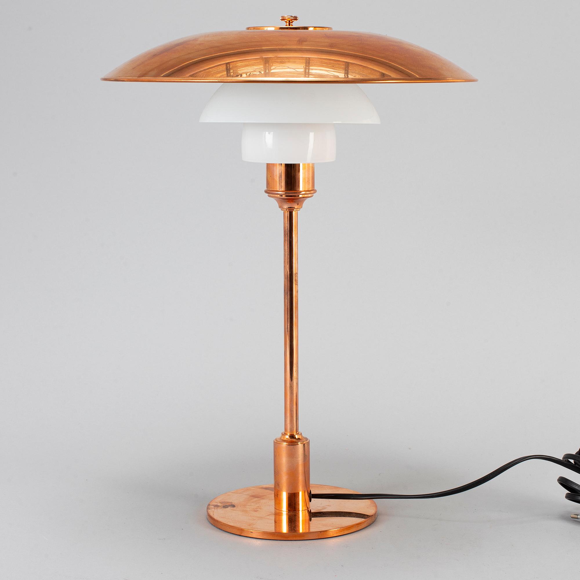 POUL HENNINGSEN, a '31/2-21/2' copper table lamp, Louis Poulsen Denmark.