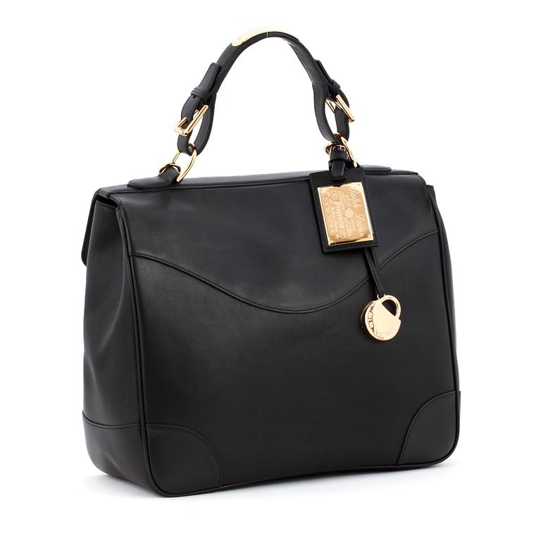 RALPH LAUREN,  black leather bag, "Tiffin".