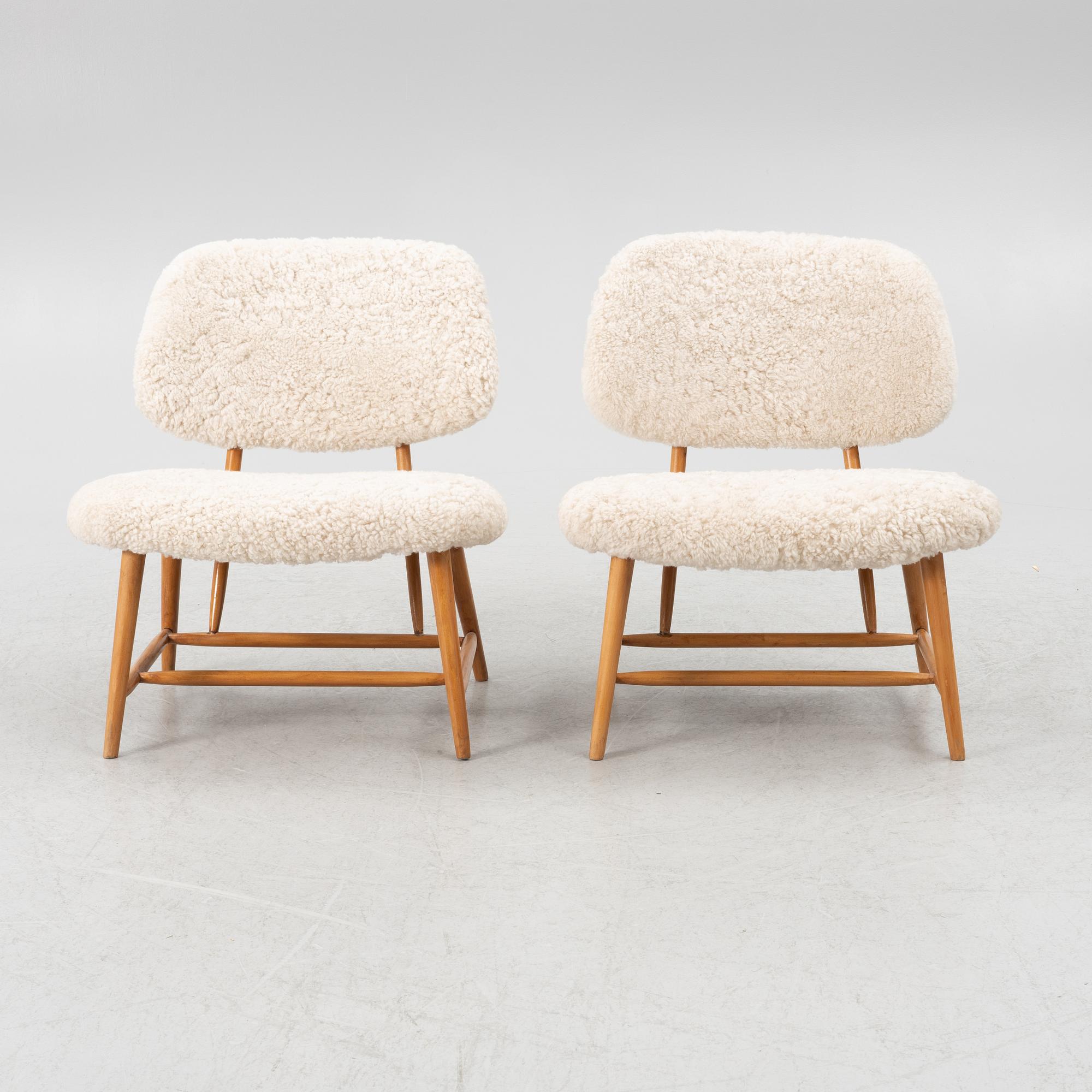 Alf Svensson, fåtöljer, ett par, "TeVe", Bra Bohag, Studio Ljungs Industrier AB, Malmö, 1950-tal.