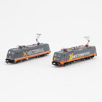 Märklin, ellok, 2 st, Hectorrail, modellnr 36602 och 39894, spår H0, i låda.