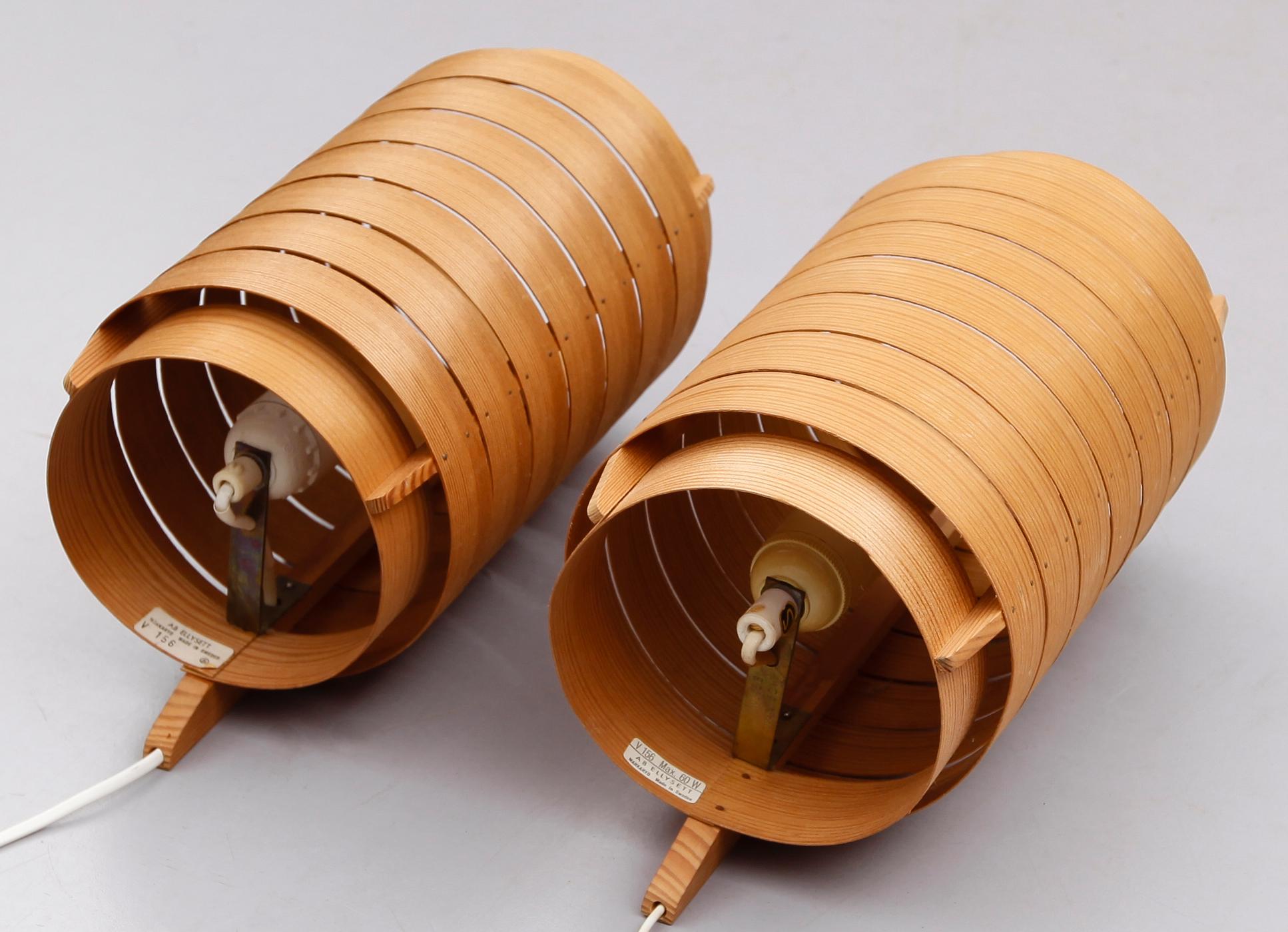 VÄGGLAMPOR, 1 par,  AB Ellysett, signerade, Hans-Agne Jakobson, Markaryd.