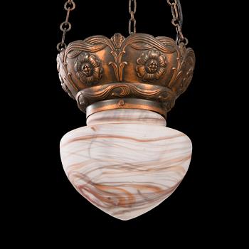 An Art Nouveau ceiling light, early 20th Century.