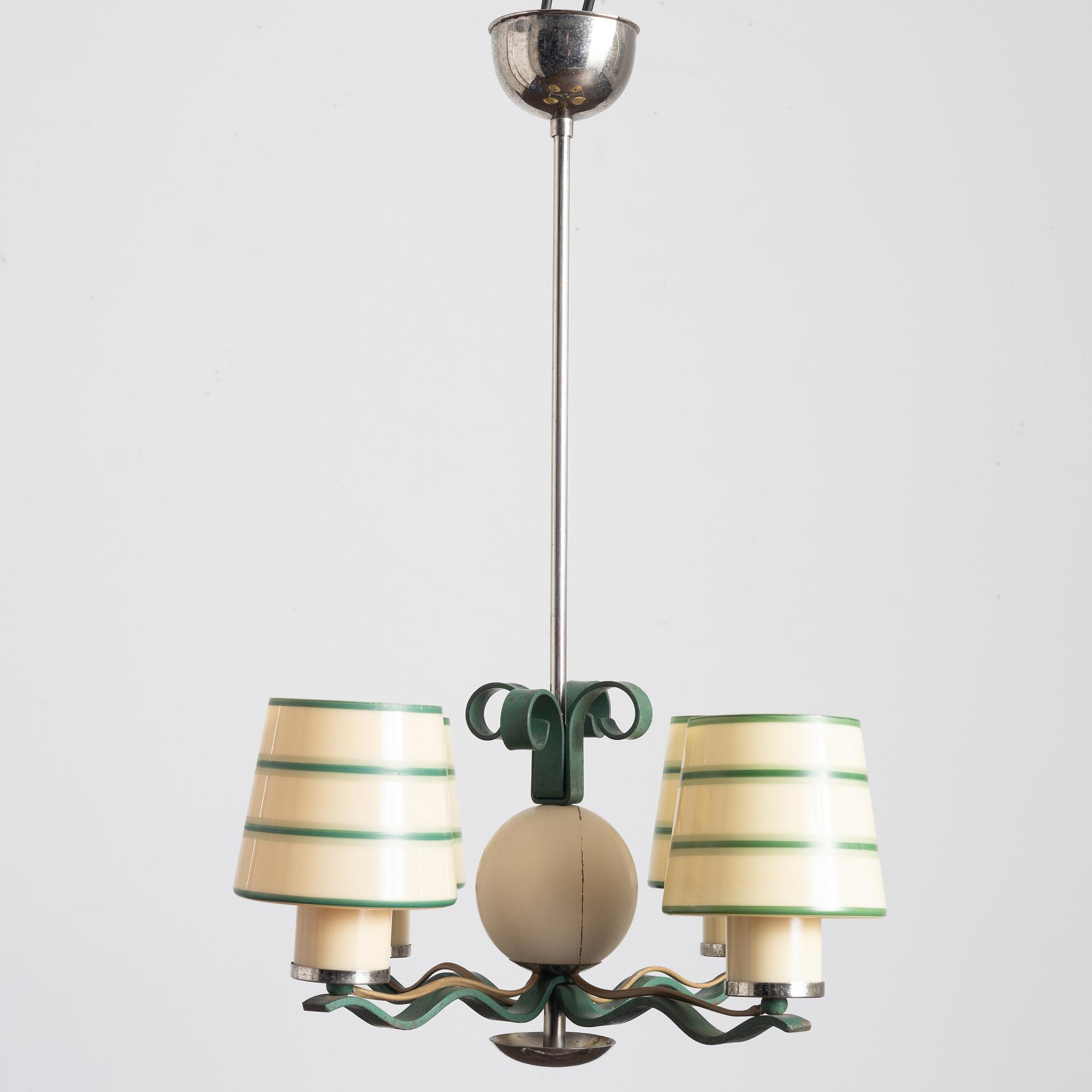 Harald Notini, a model "10894" ceiling lamp, Arvid Böhlmarks Lampfabrik, Stockholm, 1930s.