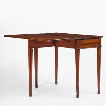 A late Gustavian mahogany cards table, Stockholm, late 18th century.