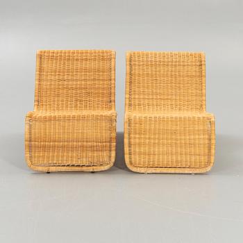 A pair of Tito Agnioli P3 easy chairs 1960s.