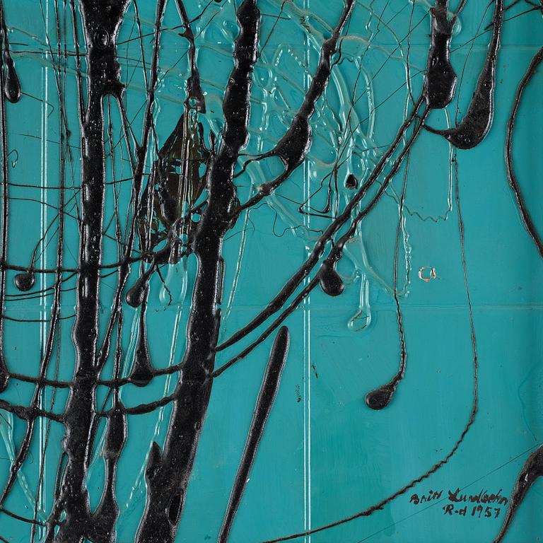 BRITT LUNDBOHM-REUTERSVÄRD, mixed media on panel, signed and dated 1957.