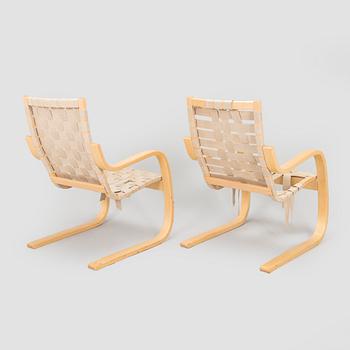 Alvar Aalto, fåtöljer, ett par, modell 406 för Artek 1900-talets slut.