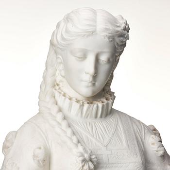 Italian school 19th Century. Renaissance lady with braids.