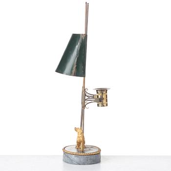 A late Gustavian early 19th century table lamp.